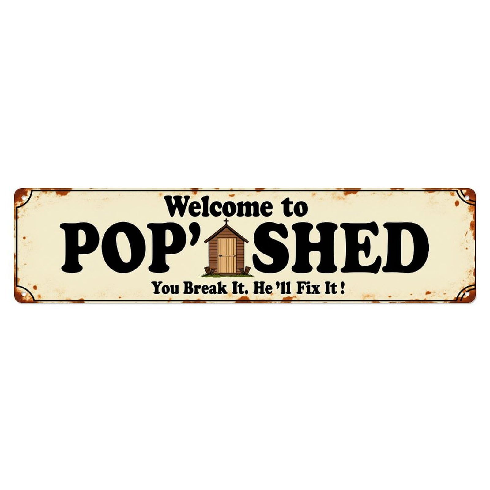 Gentinap Vintage Welcome To Pop Shed Sign Tin Sign Metal Sign Home Bar Garden Wall Decor Metal Poster 4X16 Inch