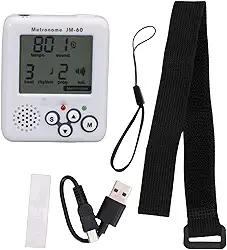 RiToEasysports Metrônomo Digital, Mini Tela Lcd, Clipes Portáteis Recarregáveis ​​em Metrônomo Com 12 Tons e 5 Tons, para Guitarra, Piano, Violino e Tambor