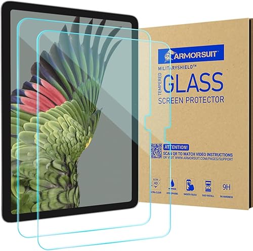 ArmorSuit Paquete de 2 protectores de pantalla de vidrio templado de 11 pulgadas para tableta Googe Pixel 2023, antiburbujas, HD, transparente, 9H+,