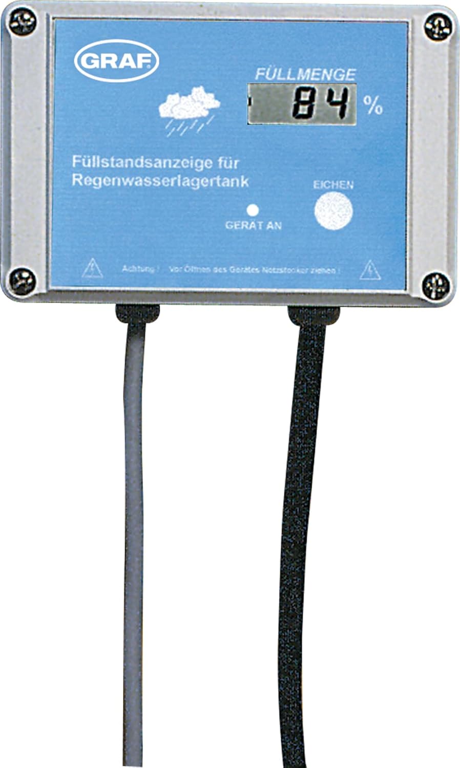 Graf Otto 351013 Digital Level Indicator (Level Meter, Percentage Display, Level Sensor, Water Level Sensor) Silver