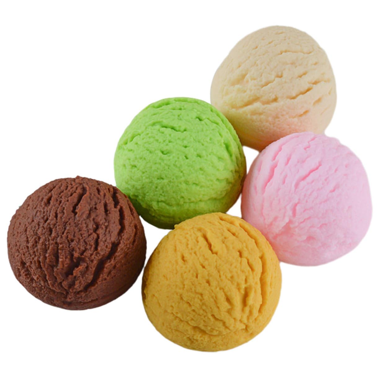 TOYANDONA 5Pcs Toy Ice Cream Balls Simulated Ice Cream Balls for Pretend Play Lifelike Fake Food Display Props 2.16 X 2.16 X 1.25 in Showcase Decor for Shop and Photography