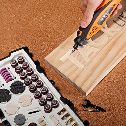 TACKLIFE Rotary Tool Accessories Kit 282 Pieces 1/8-inch Diameter Shanks Universal Fitment for Easy Cutting, Grinding, Sanding, Sharpening, Carving and Polishing-ARTO2C