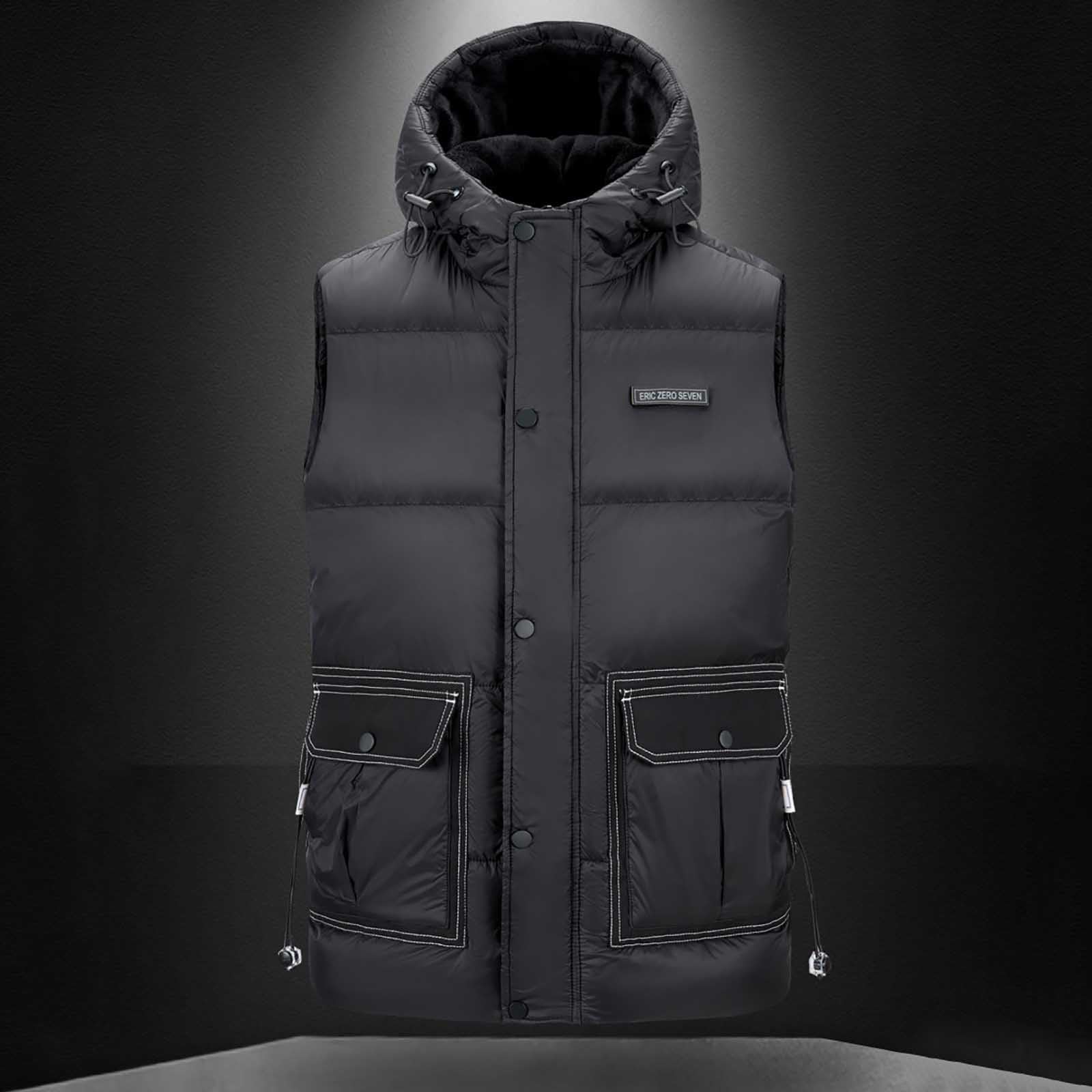 Chaleco para hombre al aire libre softshell sin mangas, chaleco deportivo térmico, chaleco ligero de invierno, chaleco de ocio grueso con cremallera, chaleco de entretiempo, chaleco acolchado de