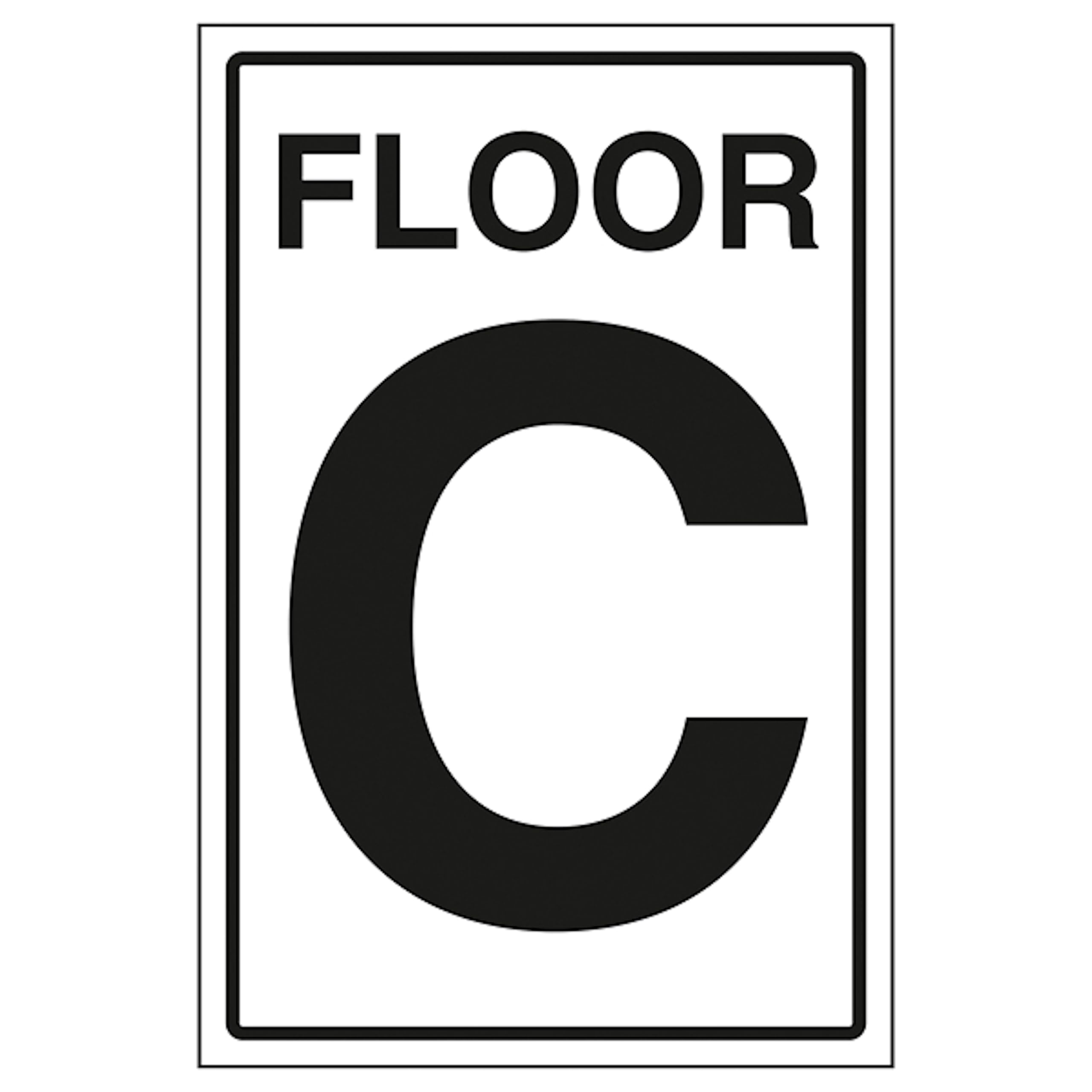 V Safety Floor C 200 x 300mm - 1mm Rigid Plastic Safety Sign, White