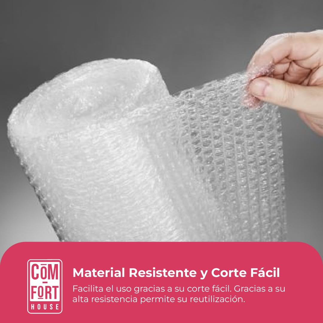 COM-FORT HOUSE- Plástico de Burbujas para Embalaje - 1 MTS x 20 MTS - Rollo Protector Resistente para Mudanzas, Envíos, Almacenaje – Corte Fácil