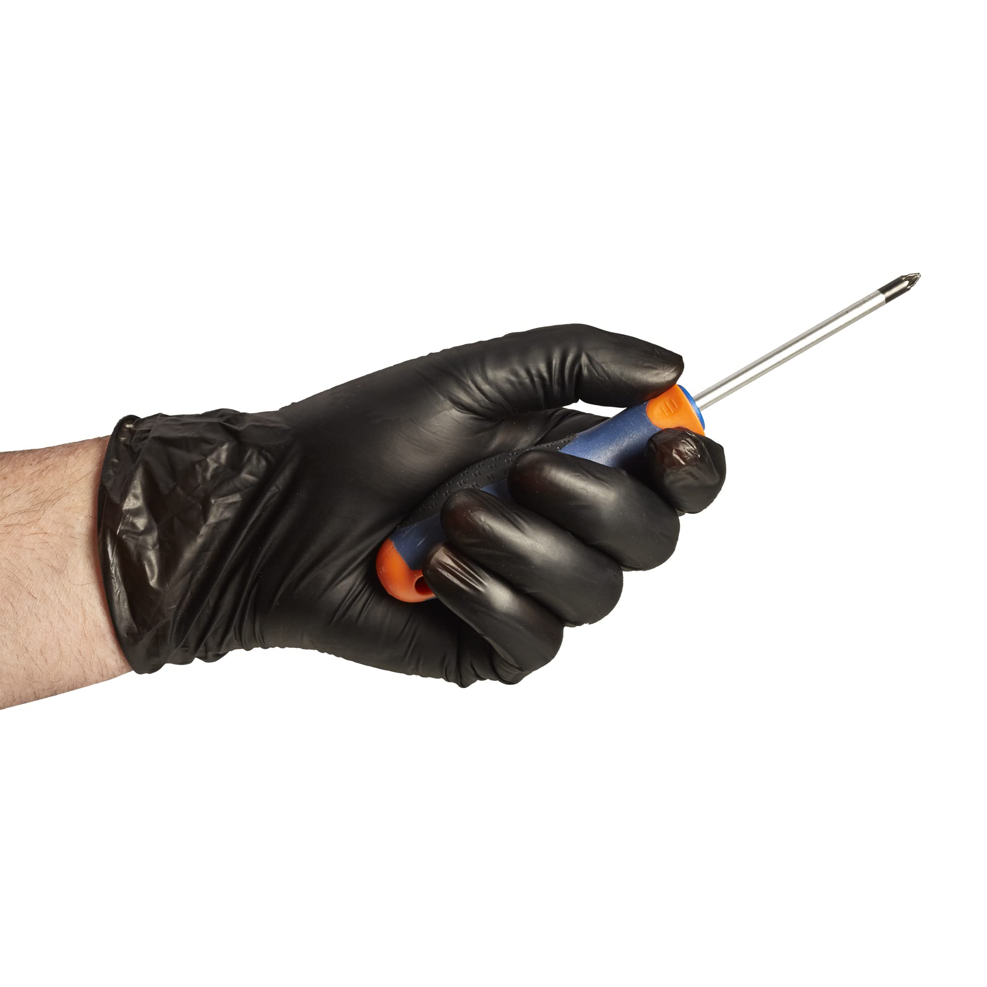 Spontex Guanti Monouso Nitrile Neri Resistente Black, 100 pezzi, Senza Lattice e Senza Polvere, Multiuso, taglia S/M