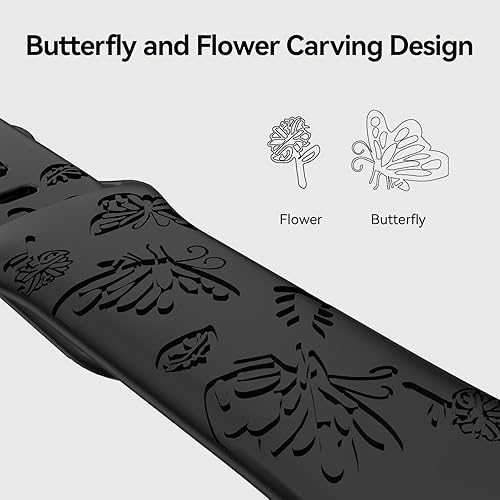 Miniatura 4 de Paquete de 3 correas con grabado floral compatibles con Apple Watch para mujeres de 1.732 pulgadas, 1.575 pulgadas, 1.494 pulgadas, 1.654 pulgadas,