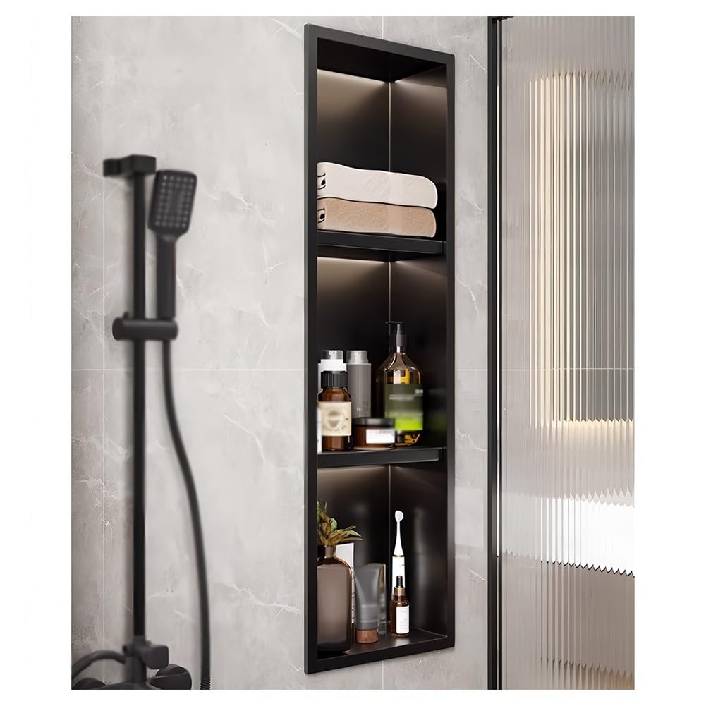 Wpuszczany wodoodporny prysznic - nie wymaga płytki 2/3/4 półka ścienna szafka do przechowywania do dekoracji łazienki 700 x 280 x 125 mm nowoczesny design i łatwa instalacja