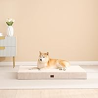 Vista 8 de EHEYCIGA Camas ortopédicas para perros grandes con funda extraíble lavable para jaula, camello, 35 x 23 pulgadas