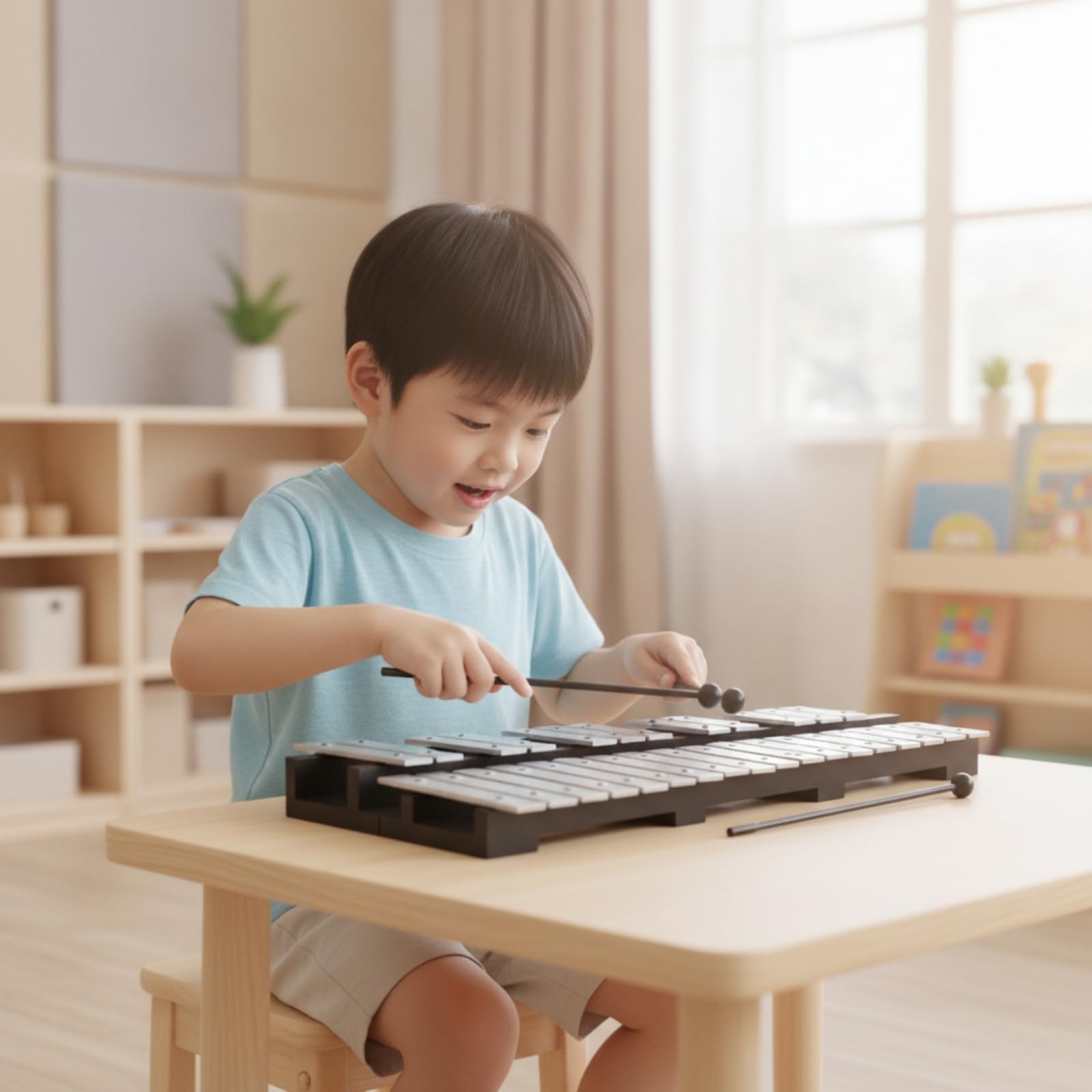 Baoblaze Metalófono Educativo Glockenspiel | 30 Notas, Portátil, para Aula, Escuela, Niños, Principiantes