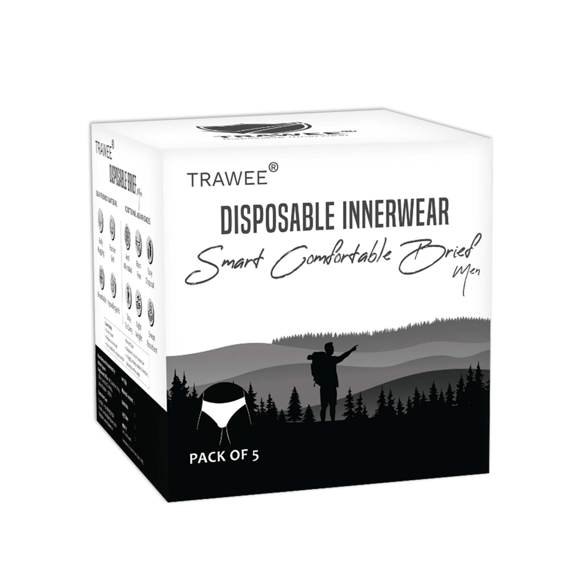 Trawee (Disposable Underwears) Briefs For Men | Ideal For Travel, Spa, Trekking & Incontinence | Prevents Infection | No Rash & Discomfort, Comfortable Fitting - Pack Of 10-image-29