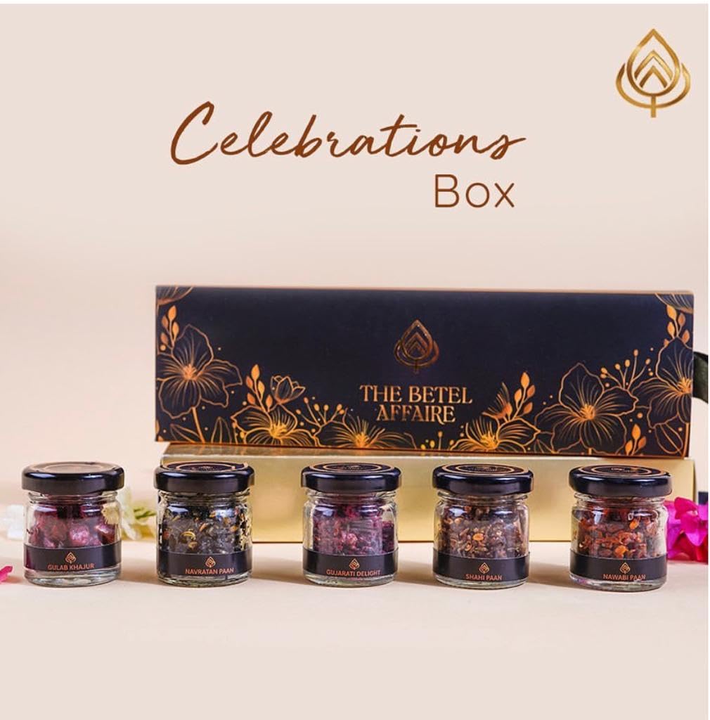 The Betel Affaire 5 in 1 Mukhwas — 5 Different Flavours Mouth Fresheners (Gulab Khajur, Gujrati Delight, Shaahi Paan, Nawabi & Navratan Paan) | Gift Hampers For Family & Friends - 25g Each (Pack of 5) (B0CCYPZ28X) Amazon Price History, Amazon Price Tracker