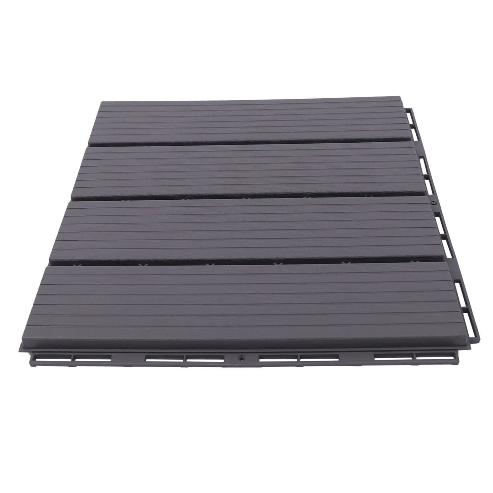 Lot de 22 dalles de terrasse en bois - 30 x 30 cm - 3,2 m² - Brun - Système à clic - Parquet avec système à clic - Imperméable - Antidérapant - Pour terrasse - Pour balcon - (Gris)