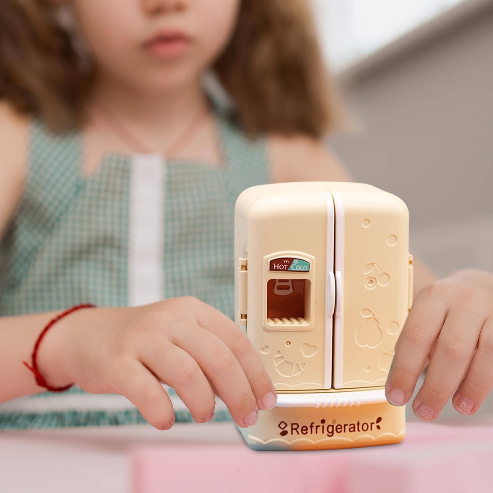 Odoria Miniatur-Kühlschrank 1/12 – Puppenhaus-Küchenzubehör Aus Holz | Detailliertes Spielzeugmöbel Für Puppenküche | 7,3x6x13,8 Cm