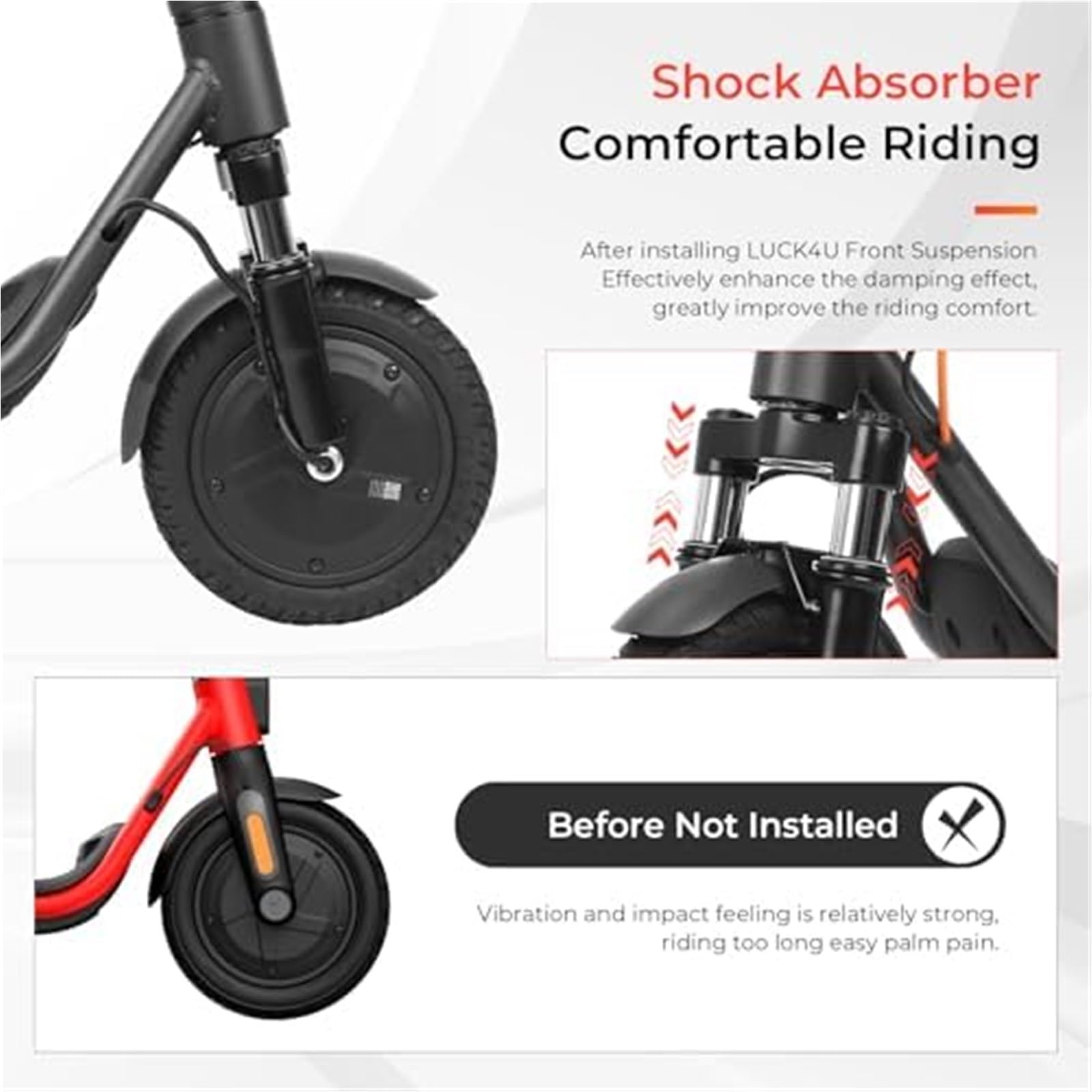 Suspension Avant for Amortisseur avec béquille réglable et Garde-Boue, Accessoires for Scooters électriques Segway, Ninebot, F20, F25, F30 Suspension arrière de Scooter