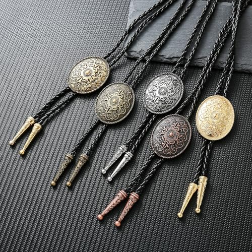 Image of Jeilwiy Bolo Tie for Men, Western Bolero Tie Cowboy Ties Native American Cowgirl Bolo Tie Accessories for Men Women