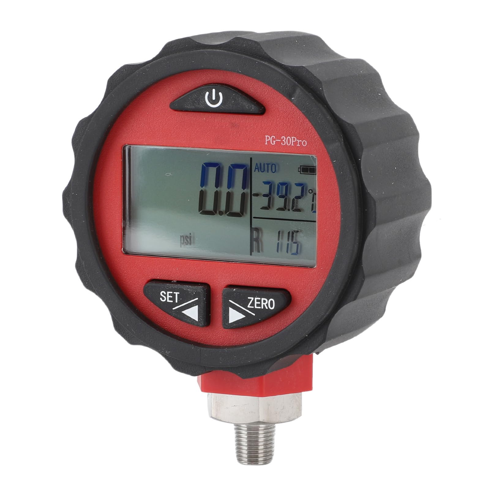 Generic Probador de Presión Digital 1/8 Npt Recordatorio de Luz de Sobrecarga Pantalla LCD Roja para Uso Industrial