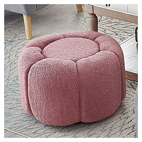 Taburete tapizado para cambiarse los Zapatos, puf de sofá Calabaza, reposapiés, Taburete pequeño, Taburete de Maquillaje para Dormitorio, Tela de vellón de Cordero, Mesa