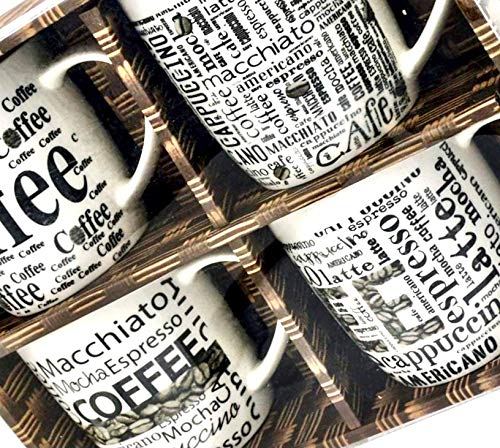 Rockin Coffee Mug Set Of 4 Coffee Mugs Beautiful Vintage Ceramic Cups With Distinctive Assorted Café Diner Phrases, In Exclusive Boxed Gift Sets Best Gift Set Home Decoration, Gift Box Cup Set #TOP7