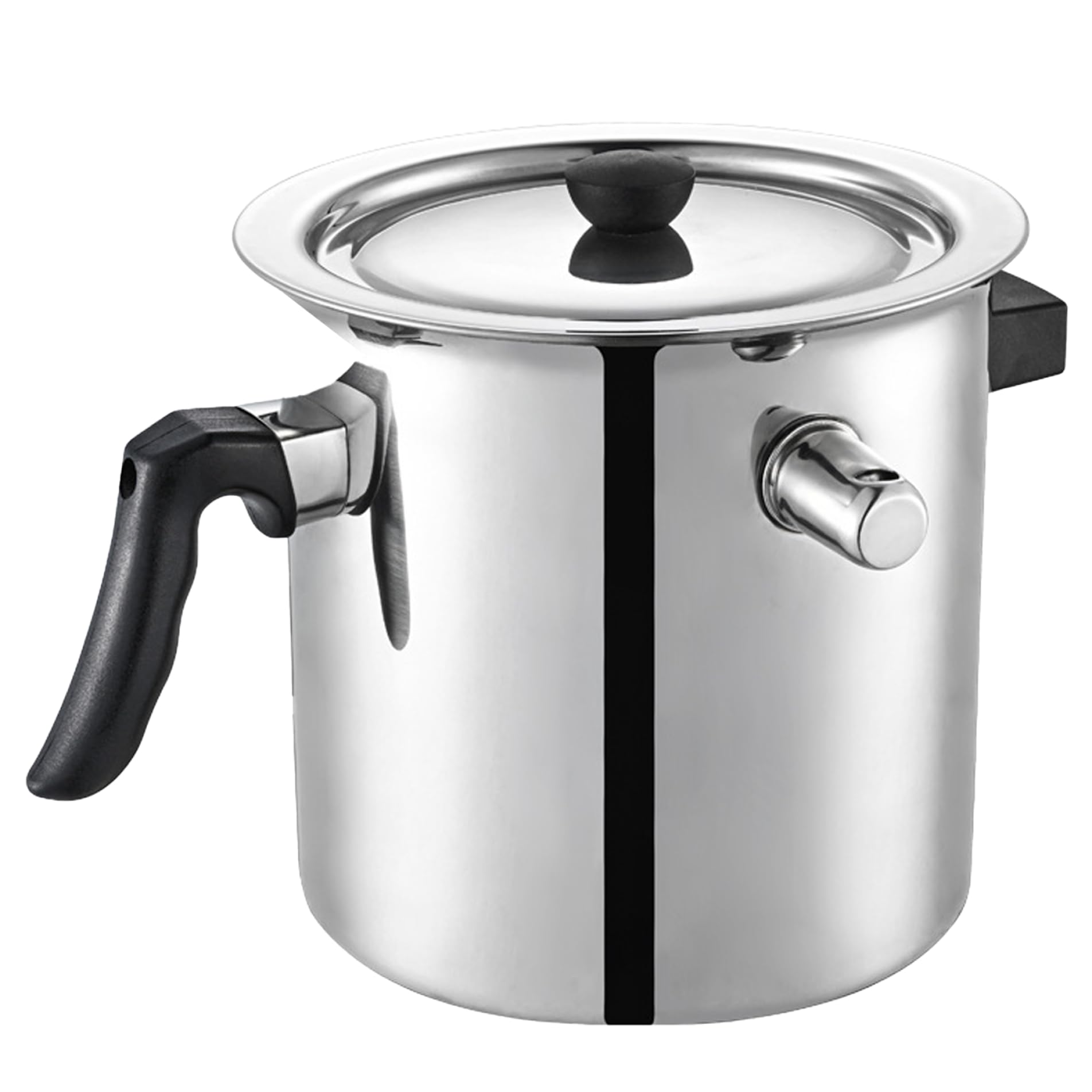 Pot à lait 1,5 L en acier inoxydable double paroi avec couvercle pour cuisine
