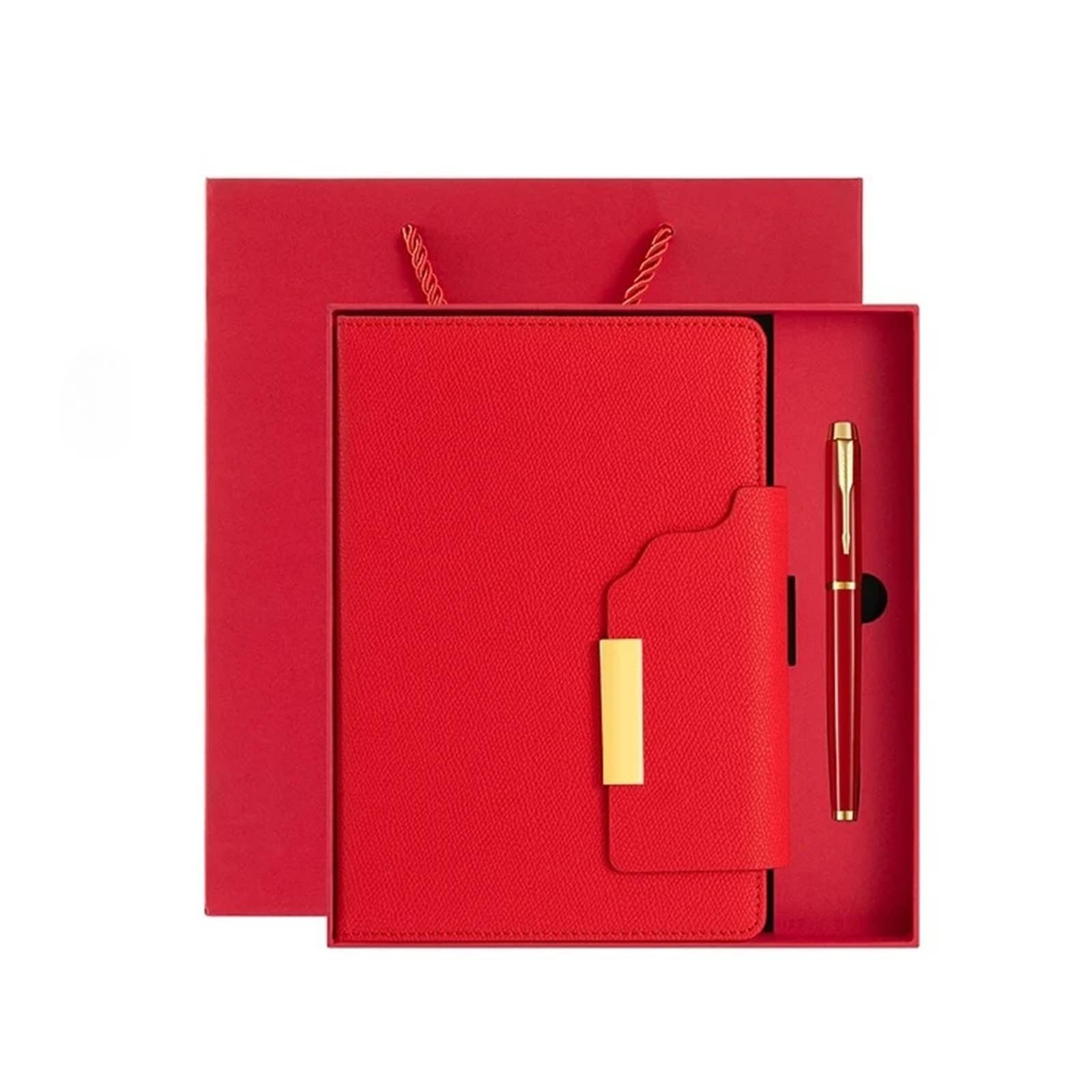 Blocco note aziendale di alto livello di aspetto for notebook A5 | Confezione regalo diario di lavoro for ufficio(REDBOX)