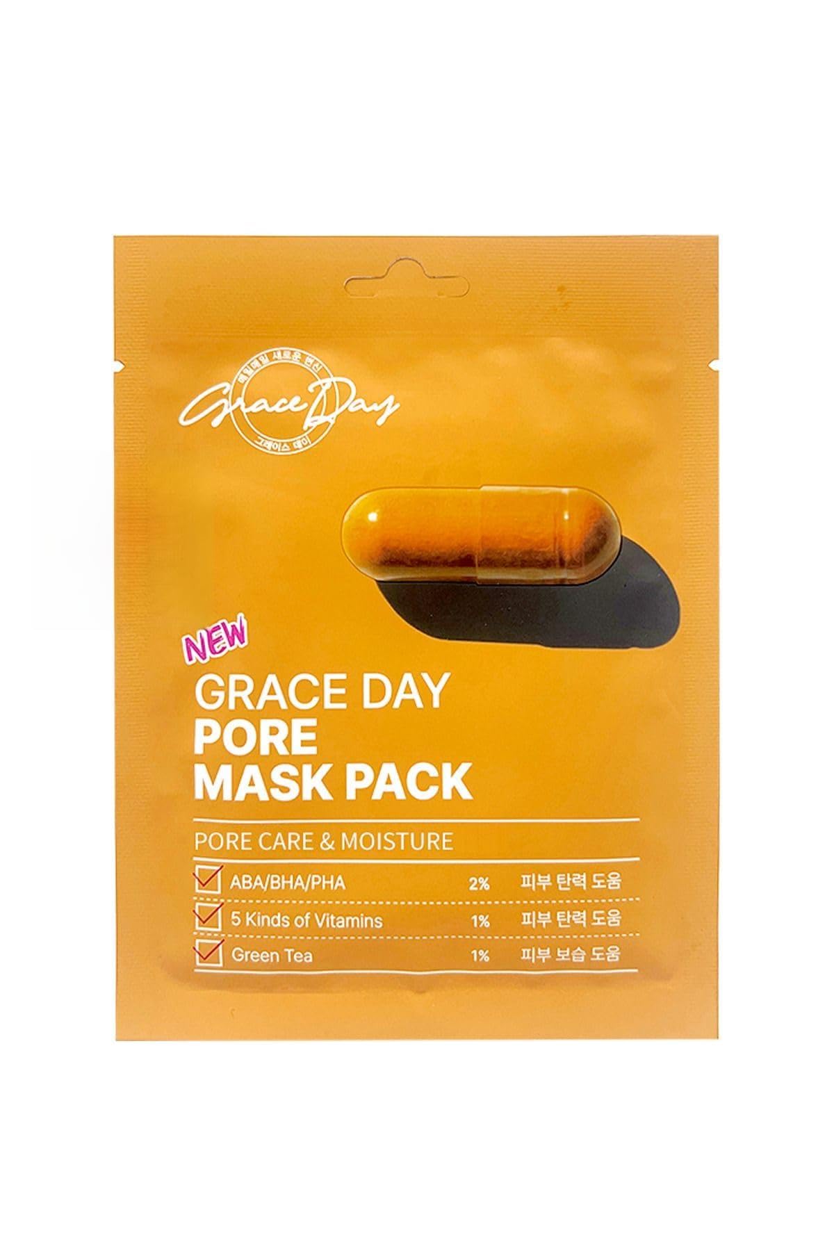 Grace Day Gözenek Bakımı İçin Vitamin ve AHA BHA PHA İçeren Kağıt Maske Grace Day Pore Mask Pack