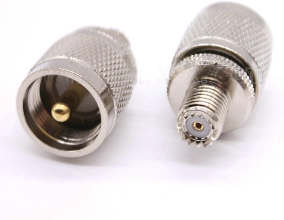 2 Pack UHF male to mini UHF female Adapters so 239 to pl259 low loss PL259 to mini UHF female
