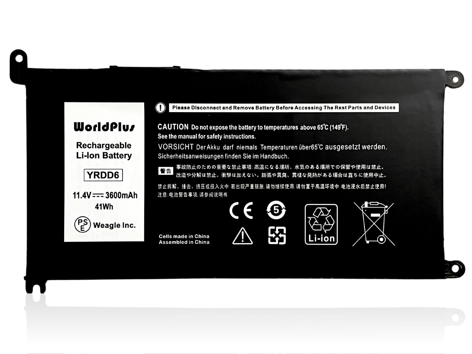 Amazon.co.jp: WorldPlus YRDD6 バッテリー Dell Inspiron 14