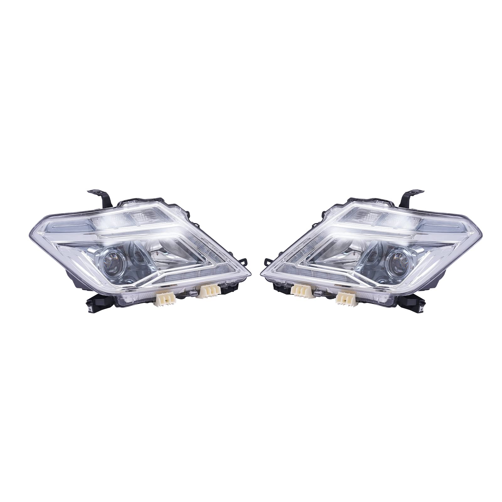 1 Pair Headlight Assembly for 2017 2018 2019 2020 Nissan Armada (w/LED DRL, LED Low Beam Type) Halogen/LED Head Lamps OEM 26010-5ZW0A 26060-5ZW0A