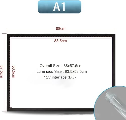 Miniatura 8 de Caja de luz grande A1, almohadilla de luz magnética, mesa de luz LED portátil y ultrafina, almohadilla de luz artística para dibujo de tatuajes,