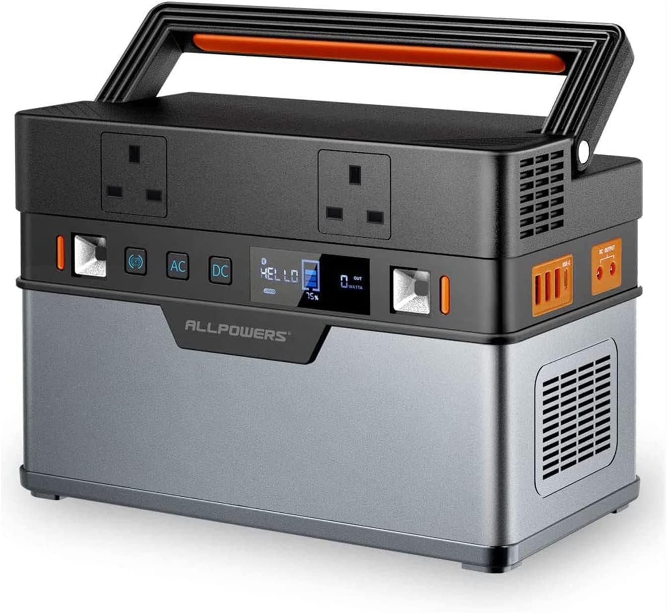 ALLPOWERS Portable Power Station, 606Wh MPPT Solar Generator, with 2x 220V /700W AC Outlet, 0-80% Within 1.5 Hour Fast Charging Backup Battery for Home Emergency Outdoor Trip RV Camping