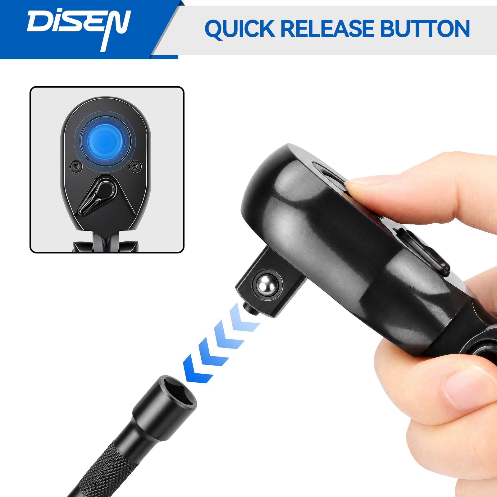 DISEN Flex Head Ratchet Set - 3 Piece Drive Set -5