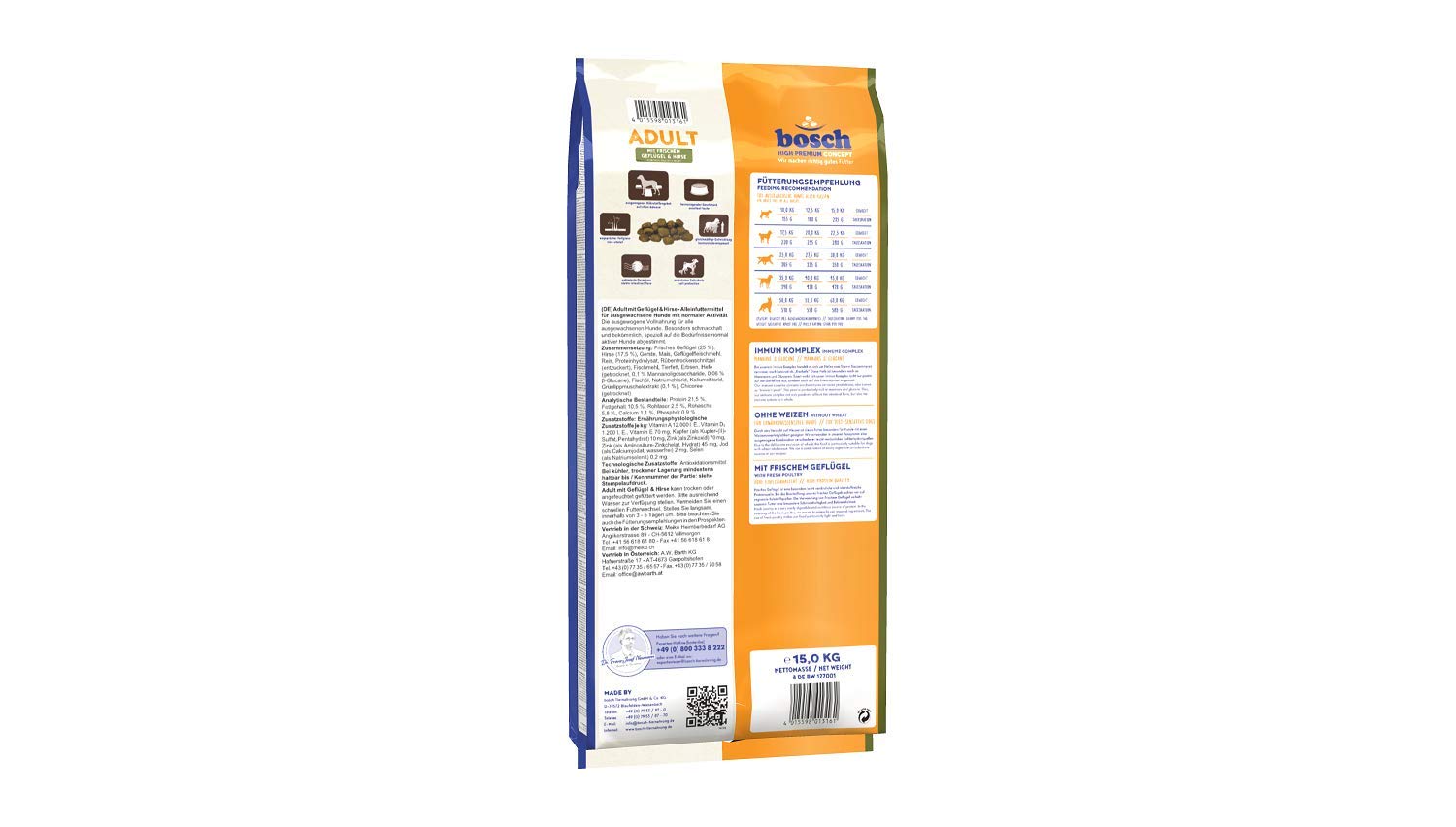 Bosch HPC Adult Hundetrockenfutter mit frischem Geflügel & Hirse 15 kg