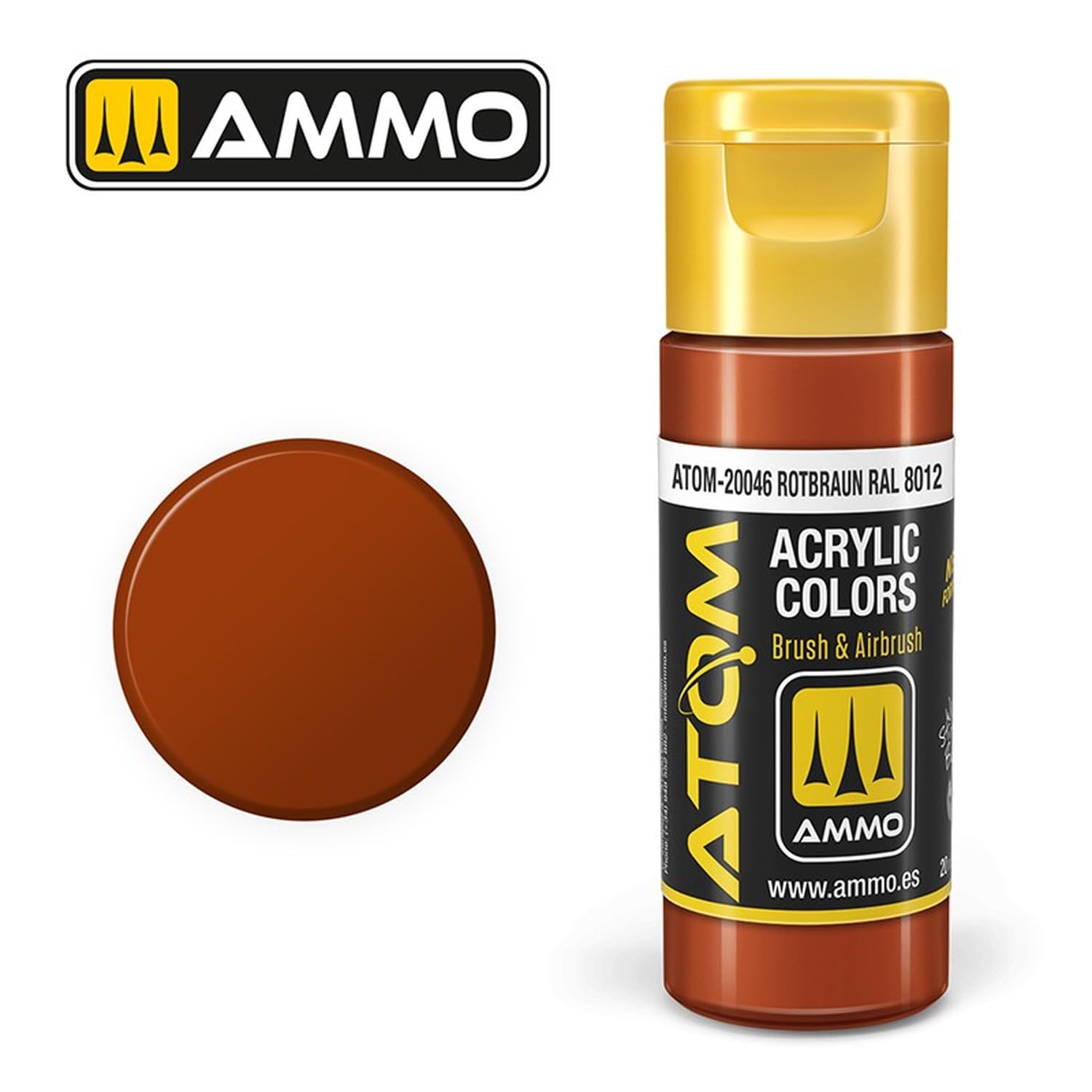 Amazon.com: AMMO of Mig Jimenez S.L Atom: Rotbraun RAL8012 Acrylic