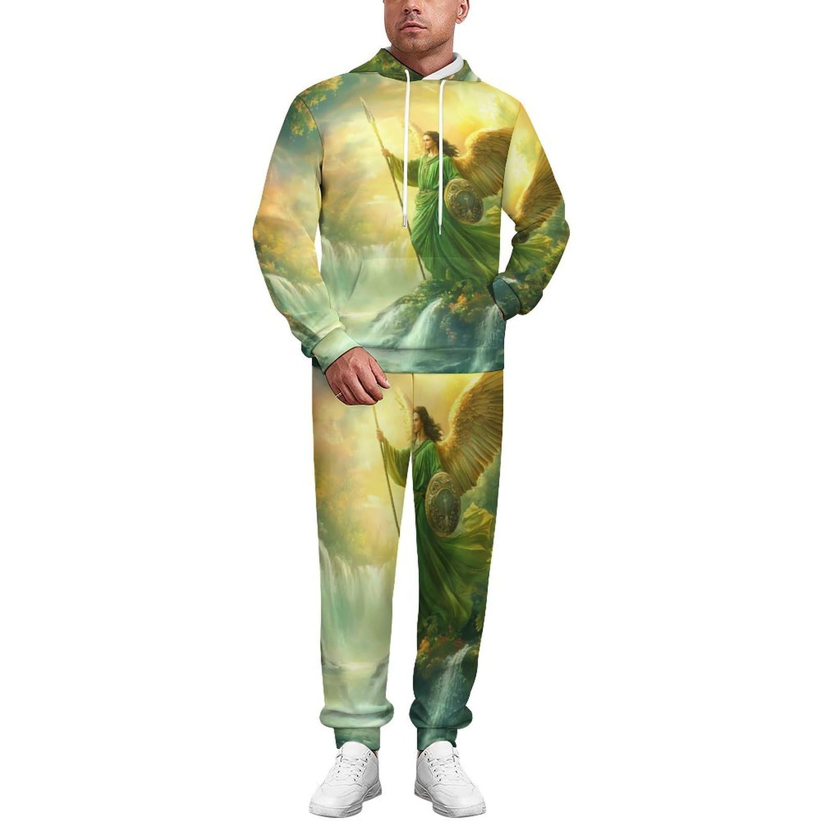 Archangel Gabriel - Conjunto de sudadera para hombre de 2 piezas, conjunto de chándal casual, sudadera cómoda con capucha