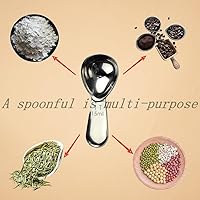 Vista 8 de CoaGu Cuchara de café de mango corto de 0.5 fl oz (1 cucharada) – Cuchara medidora de acero inoxidable para café molido, especias y proteína