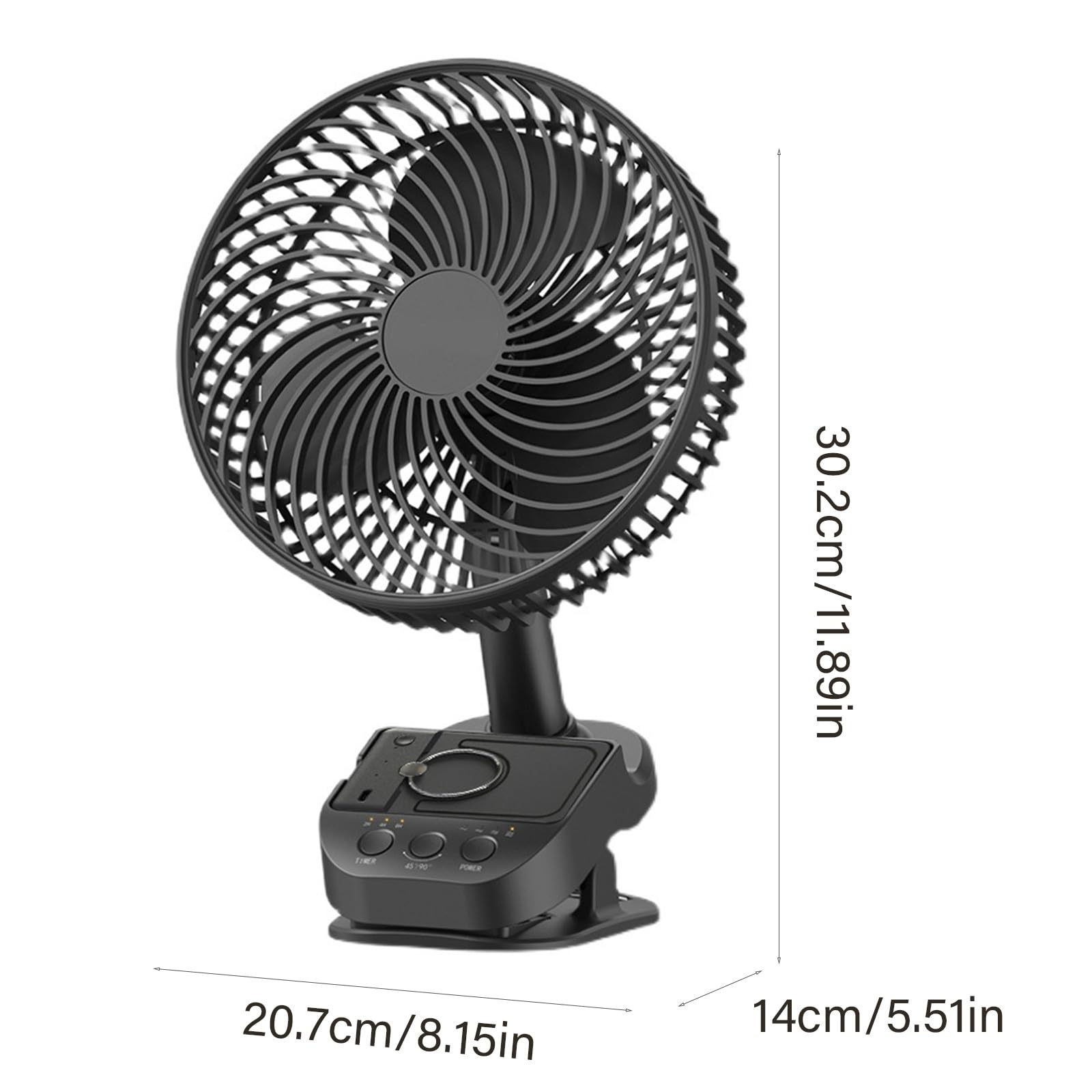 Ventilatore da scrivania con clip per esterni, da viaggio, raffreddamento ad aria, 5 velocità, perfetto per camera da letto o tavolo silenzioso all'aperto