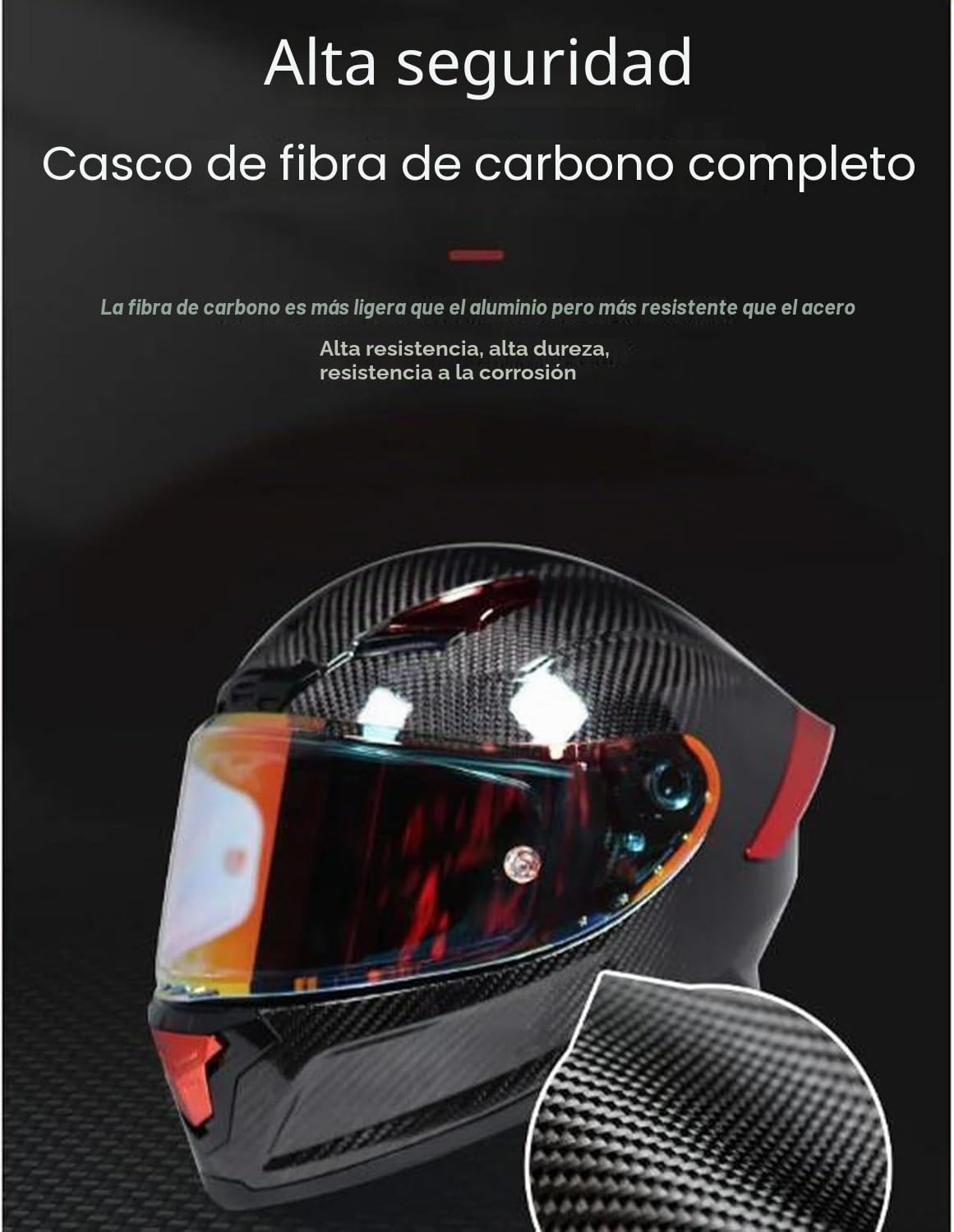 Cascos integrales de Fibra de Carbono para Motocicleta con alerón, Deportivos, de Turismo y de Calle, homologados por ECE/Dot. A,M=55-56cm