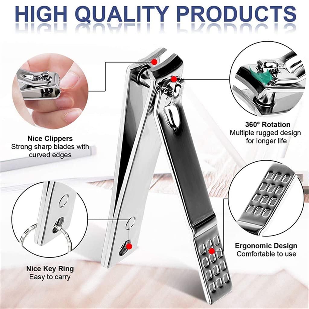 19 Pezzi/Set Kit per Pedicure e Manicure, tagliaunghie Professionali in Acciaio Inossidabile, Set di Strumenti per Tagliare Le Unghie, D-1 Set