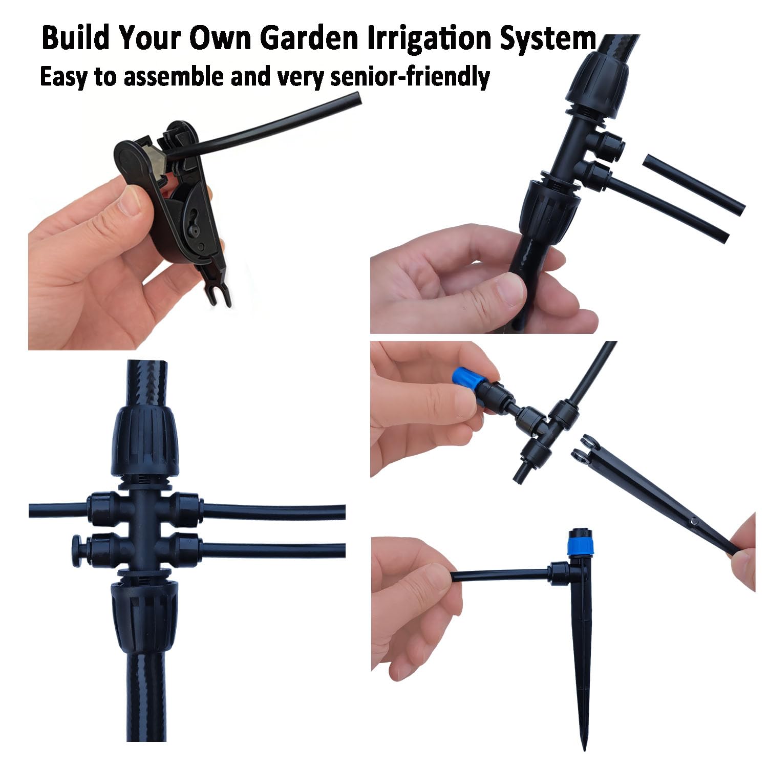 Système d'irrigation goutte à goutte avec minuterie d'eau pour jardin, ID principal 1,27 cm, 5,8 m et 0,6 cm et 30 m, système d'arrosage à pression suffisante, irrigation goutte à goutte uniformément