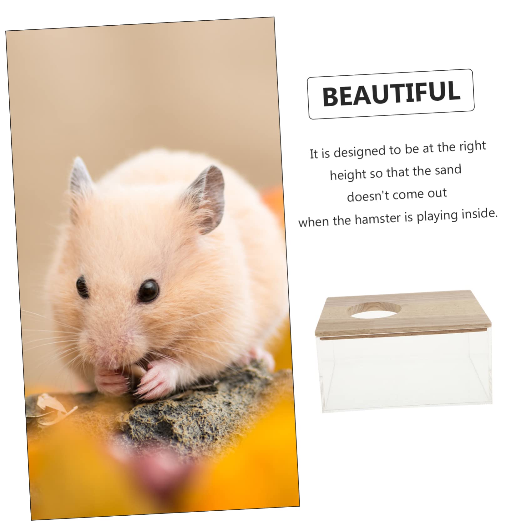 IMIKEYA Transparente Hamsterbadewanne aus Acryl mit Rutschfester Höhe Multifunktions Sandbad für Hamster Meerschweinchen und Kleine Haustiere Haushalts Sandbad für Sicheren Badespaß