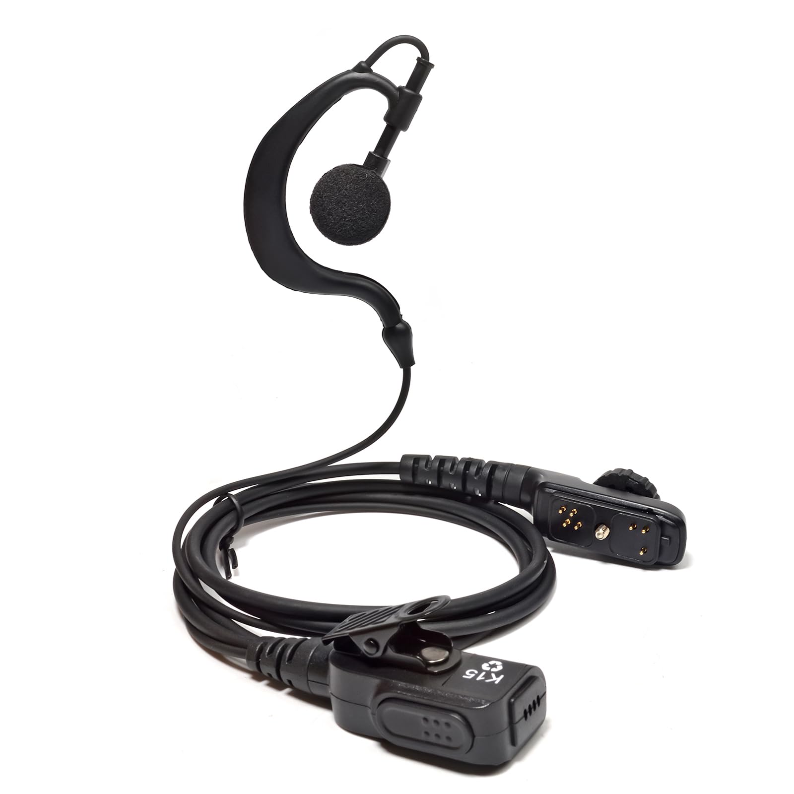 Radio Earpiece Headset Compatible with Hytera HYT PD700 PD700G PD702 PD705 PD780 PD780G PD782 PD782G PD790EX PT580H Walkie Talkie, G Shape with PTT and Mic