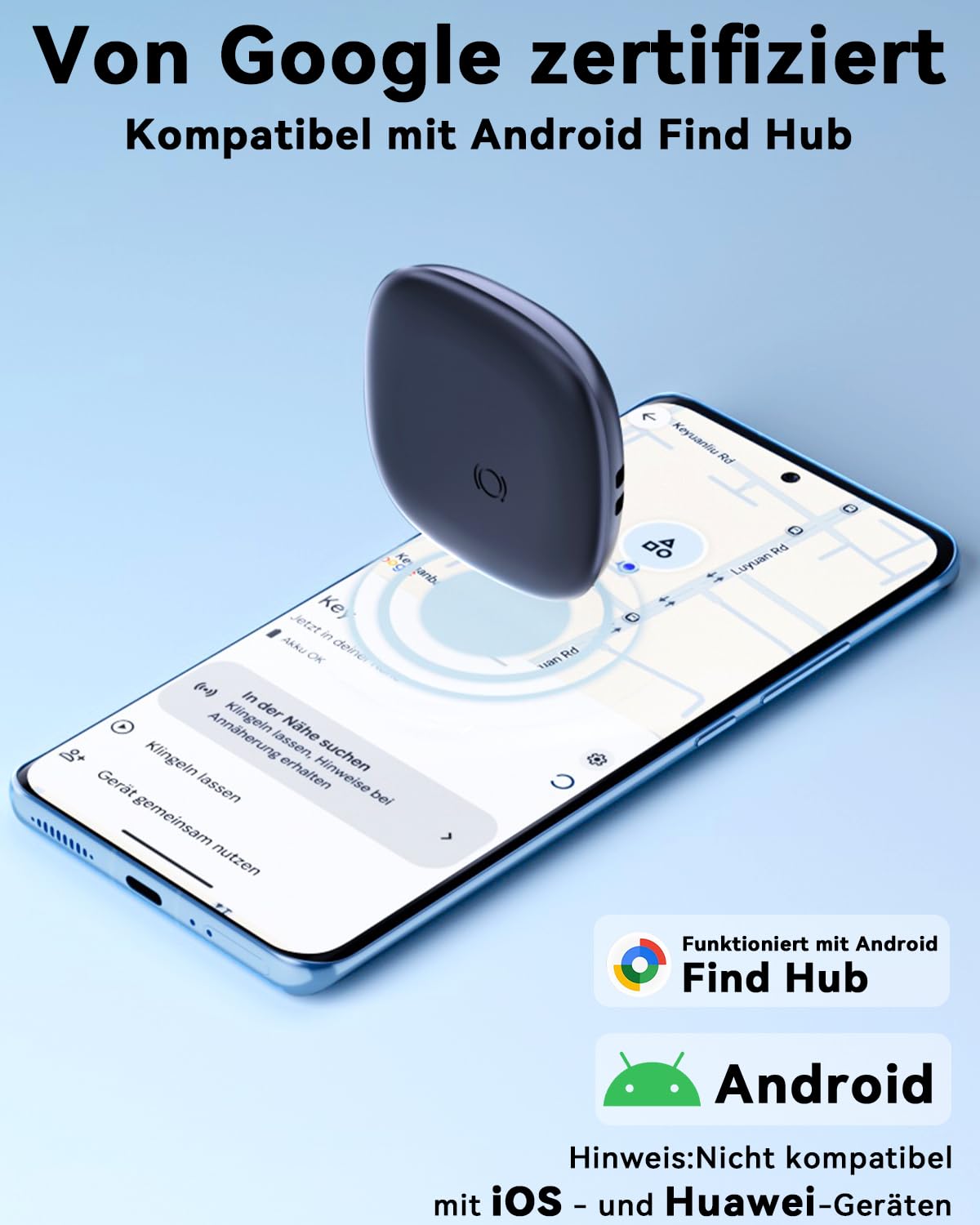 2 localizzatori GPS Android Smart Tag per Google Find Hub | Tracker Android senza abbonamento, Air Tracker per chiavi, valigia, bagagli, con custodia in silicone IP66 e batteria