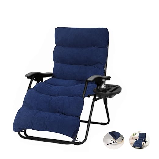 REDCAMP Chaise Lounge Cushion for Patio Furniture,67 inch Zero Gravity Cushion Comfortable Thicker for Indoor Home Office or Outdoor Use,Blue