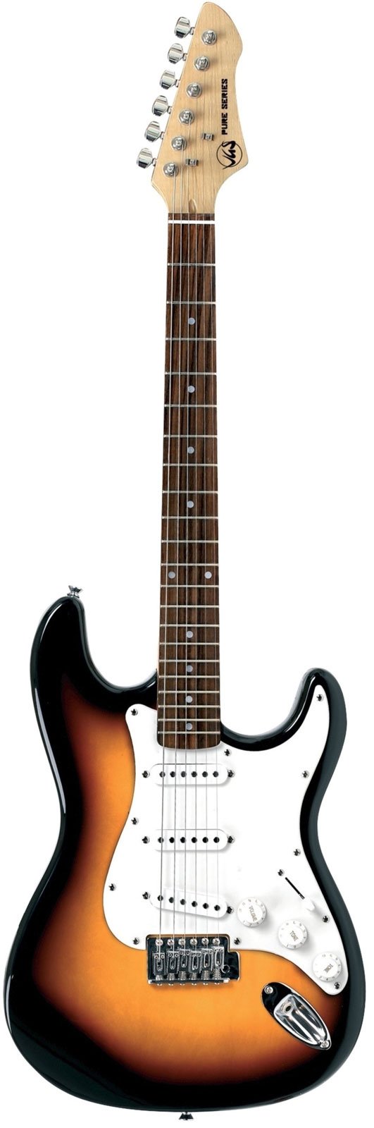 GEWA Chitarra Elettrica RC-100 sunburst, Corpo in legno di tiglio massiccio, Manico in acero, Tastiera in legno di pakka, hardware cromato