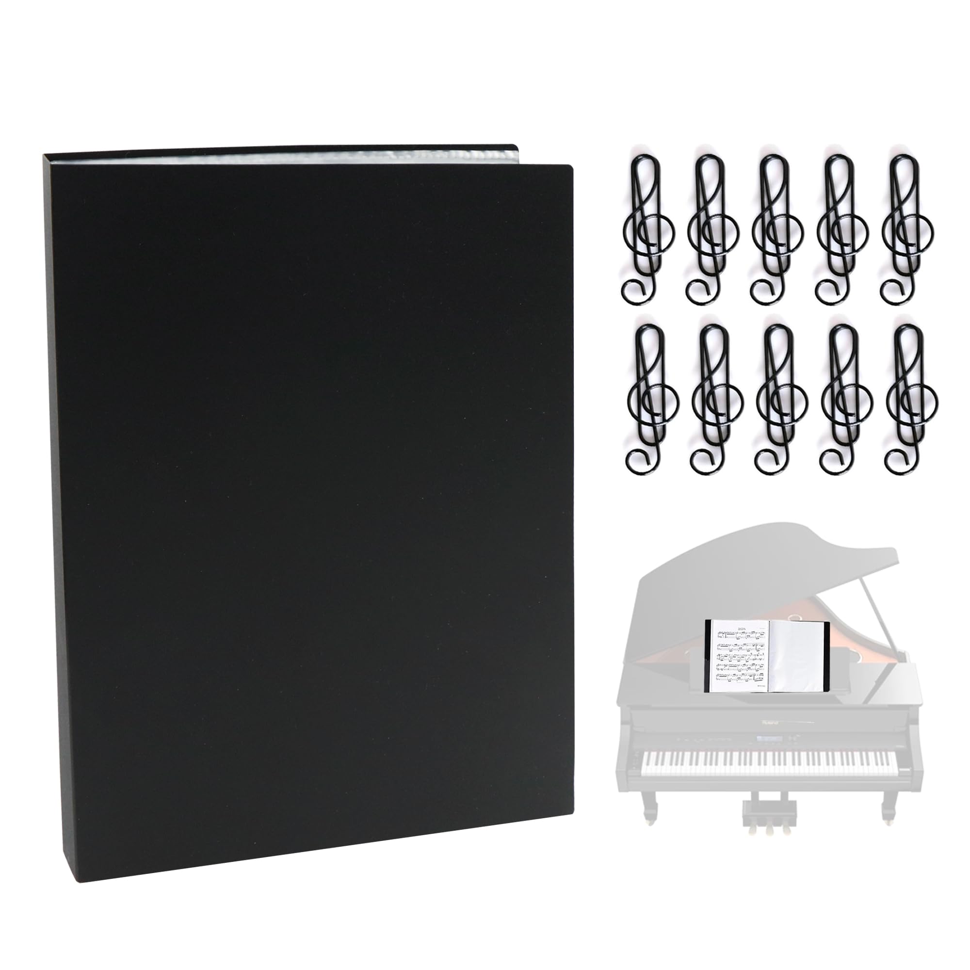 Music Folder A4, Choir Folder Black 40 Pages Music Folder