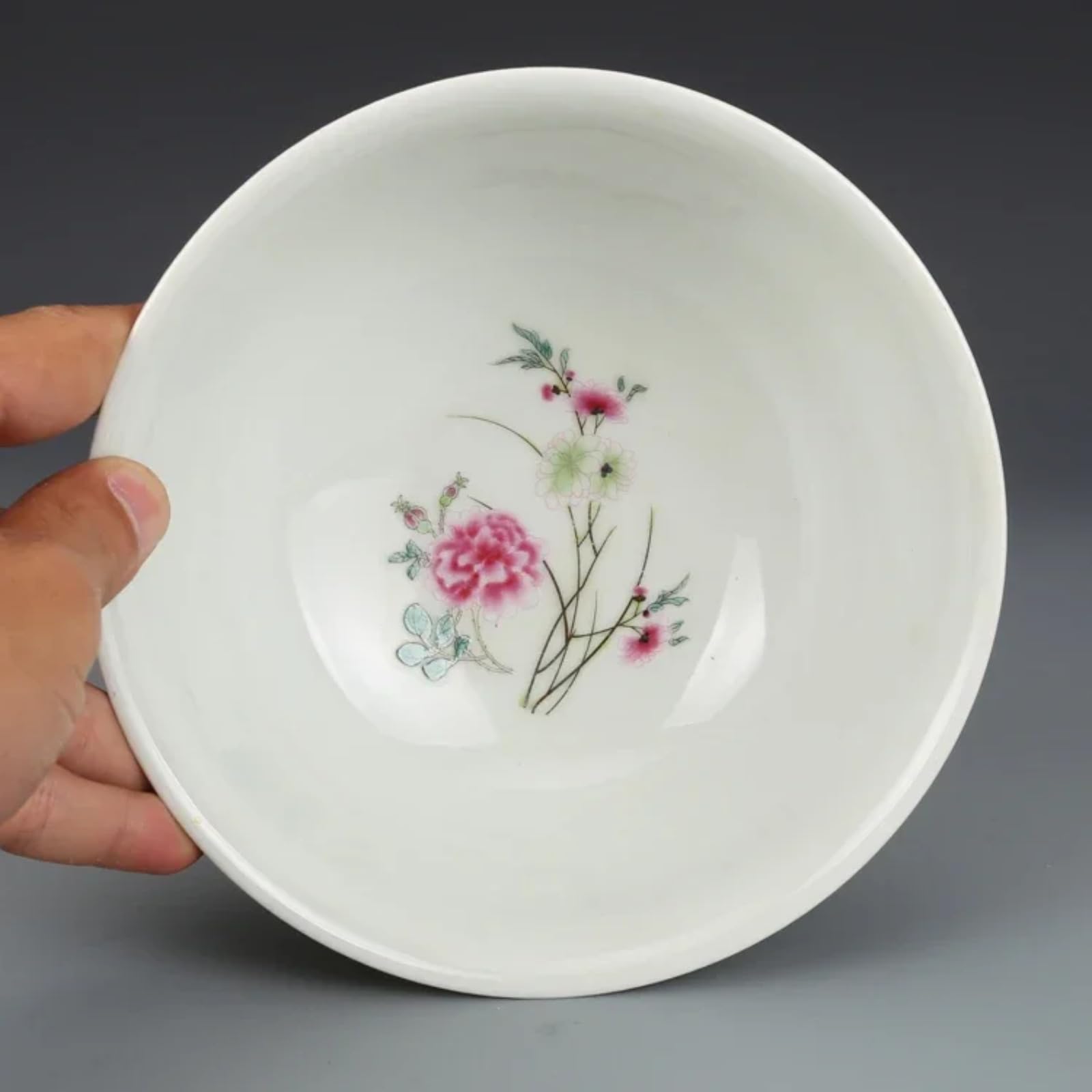 Handbemalte antike Porzellanschale, 15,5 cm, Qing-Dynastie-Stil, Keramikschale für Dekoration