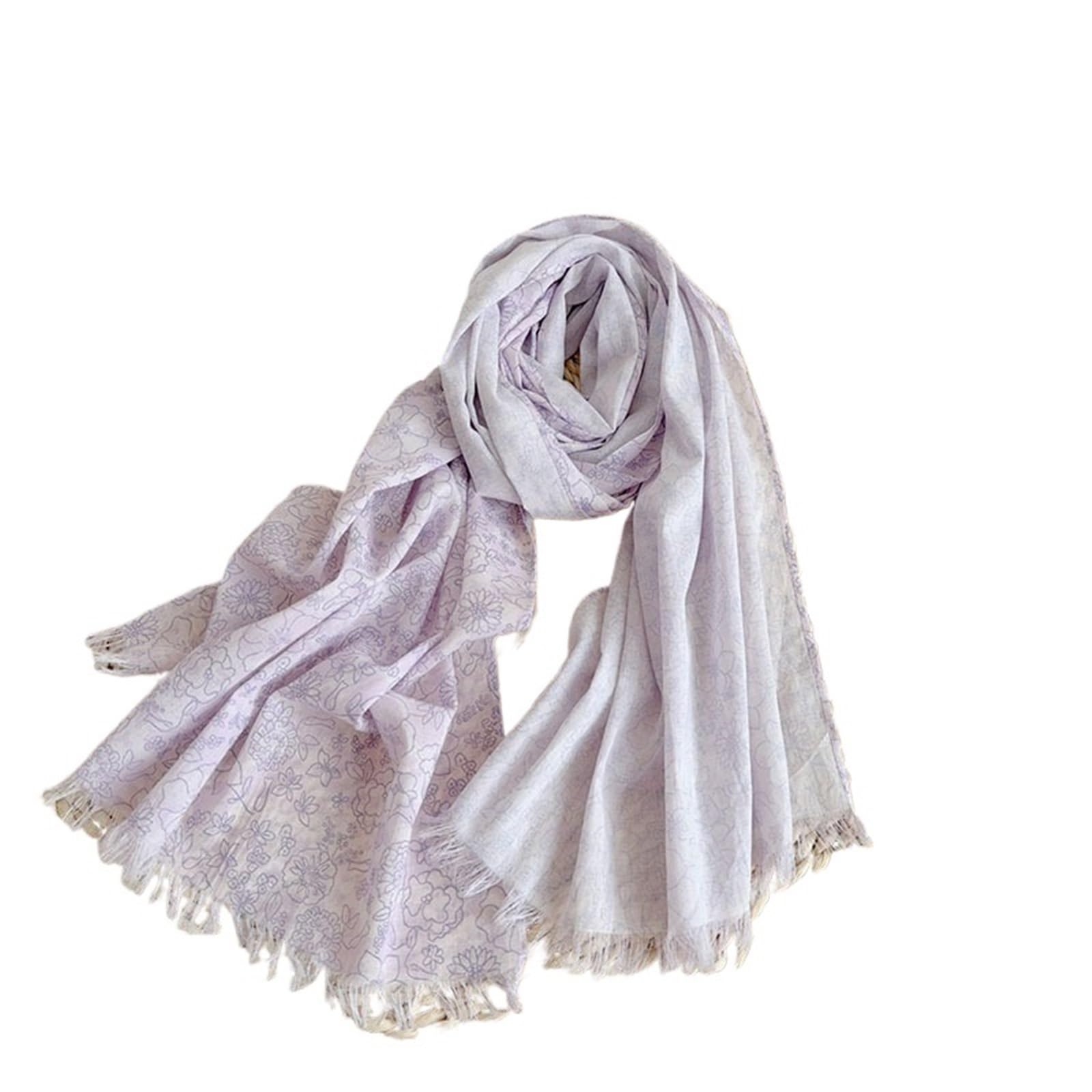 Foulard estivo Sciarpa da donna con protezione for il collo leggera, fresca ed elegante, stampata in cotone primaverile estivo