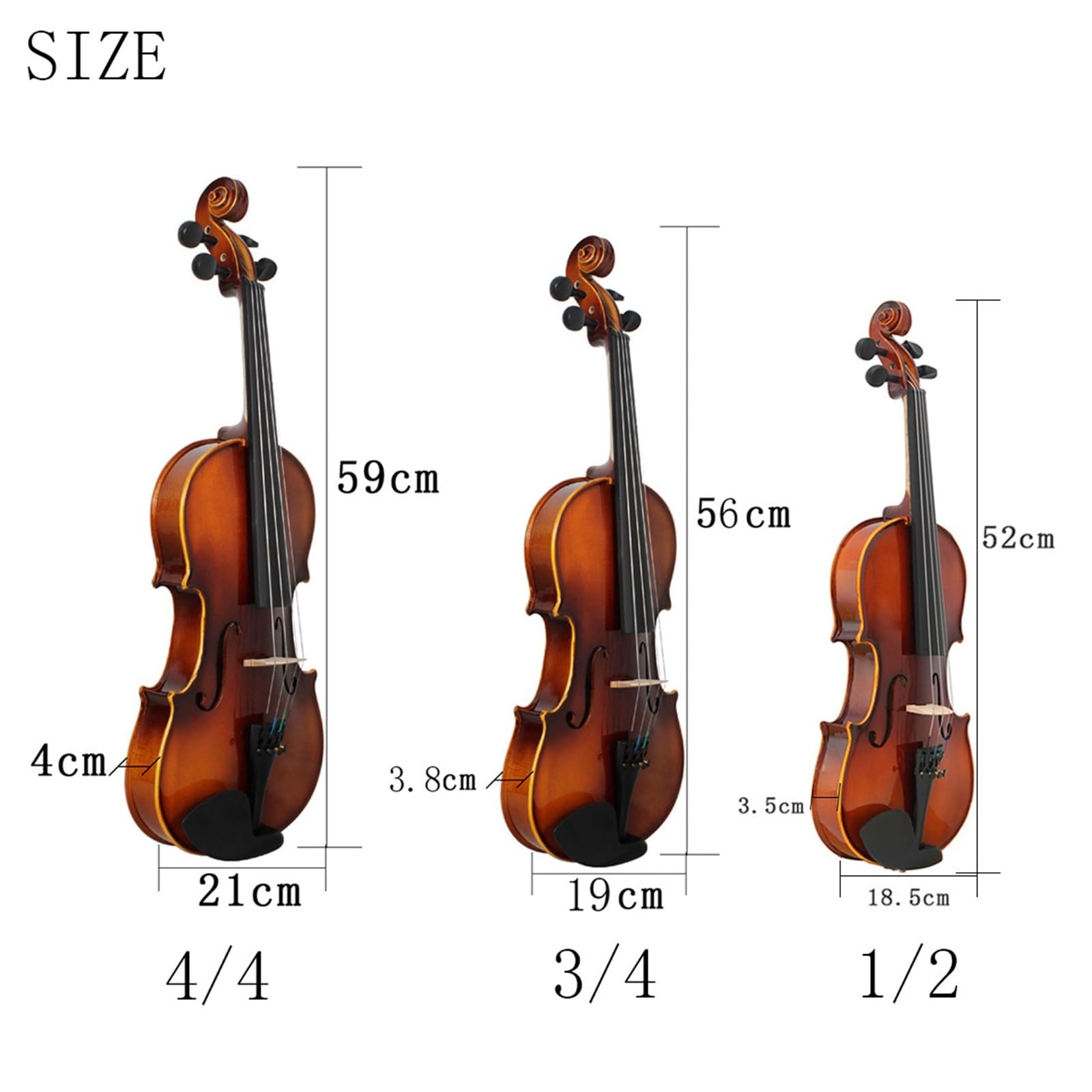 Pannello In Legno Massello Di Abete Rosso Per Principianti E Adulti Per Suonare Il Violino(3/4)