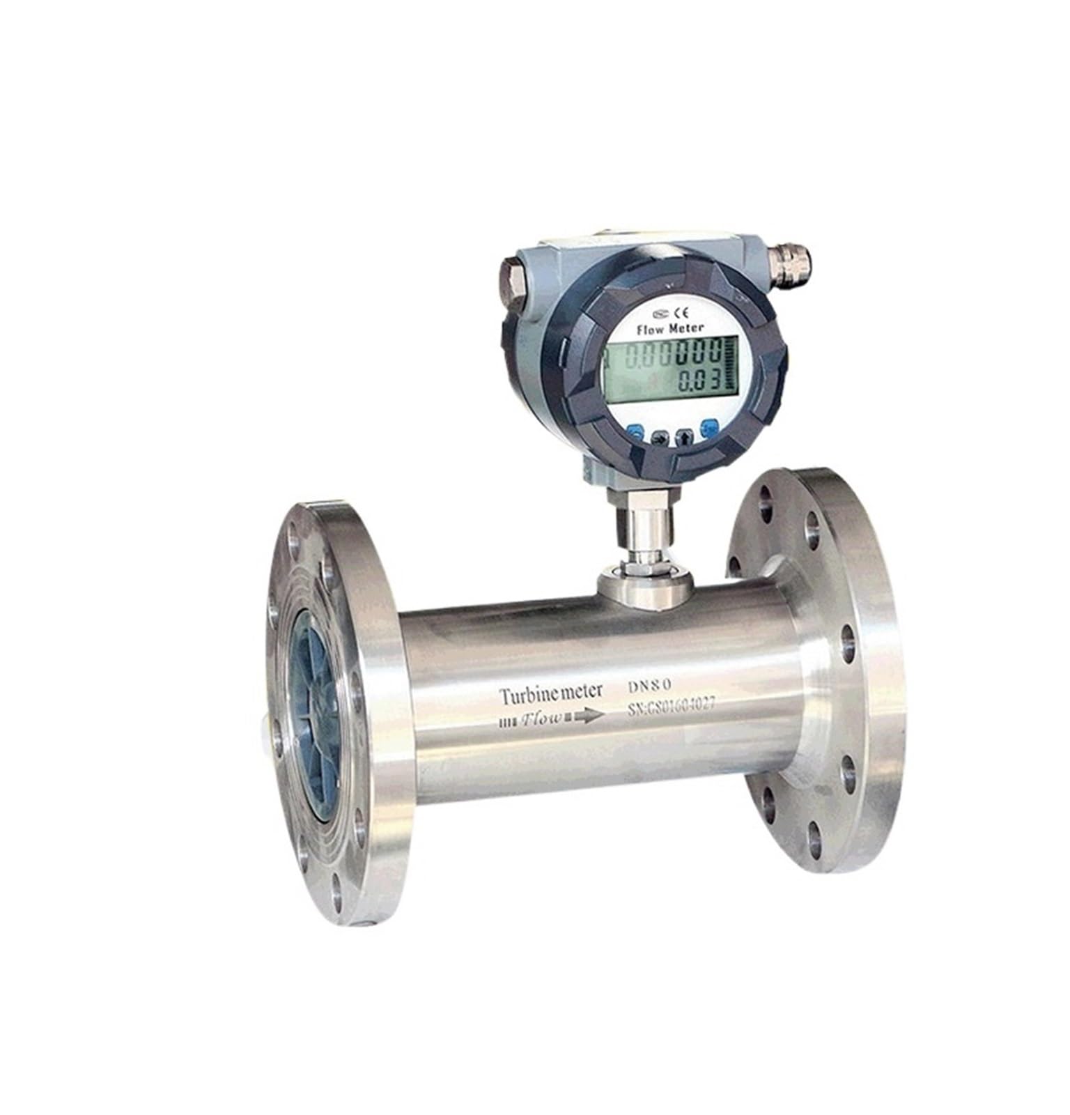 Electromagnetic Flow Meter, High-Precision Explosion-Proof Gas Flow Meter, Intelligent Digital Display Specifically Designed for Natural(DN100)